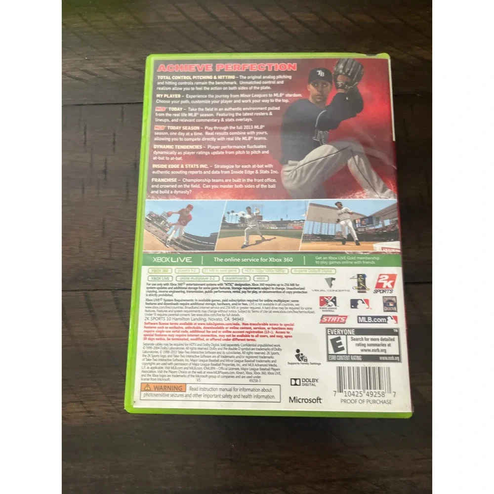 MLB 2K13 Xbox 360 Video Game 2K Sports Baseball David Price CIB Complete